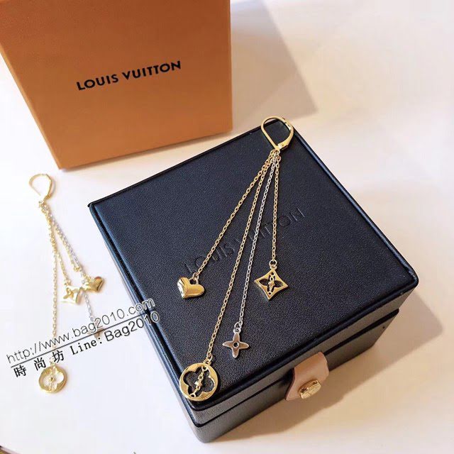 Louis Vuitton新款飾品 路易威登流蘇耳鉤 LV四葉草鏤空鏈條耳吊耳環耳釘  zglv1963